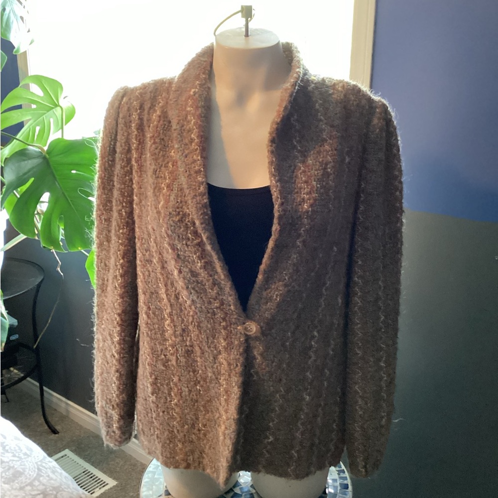 Vintage Donn Kenny Women's Brown Textured Jacket